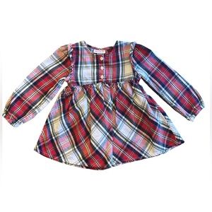 Cat & Jack Long Sleeve Plaid Holiday Dress - Size 3T